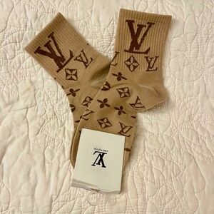 📌Luxury Print Socks - Cream Beige📌